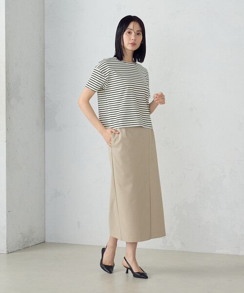 COMME CA ISM(コムサイズム)の「ボックスシルエット クロップ丈ボーダーTシャツ(Tシャツ/カットソー・レディース・ブラック×ホワイト/ホワイト×ブラック・MEDIUM/LARGE)」の10枚目の写真