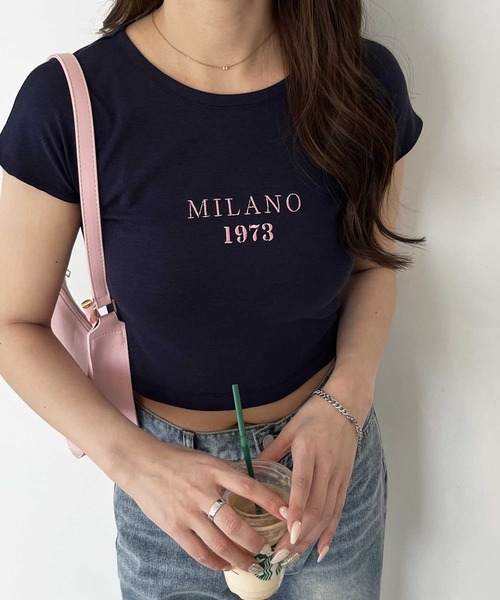 刺繍ロゴコンパクトピチＴシャツ