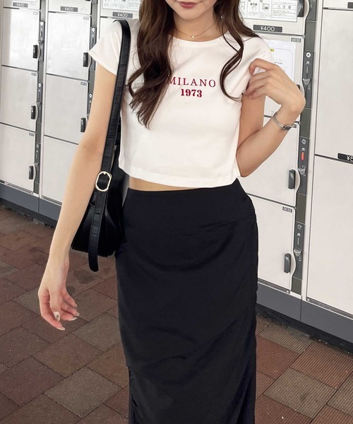 nelliy.（ネルリー）の「刺繍ロゴコンパクトピチＴシャツ（Tシャツ/カットソー・レディース・ネイビー/オフホワイト/ブラック・LARGE/MEDIUM）」の11枚目の写真