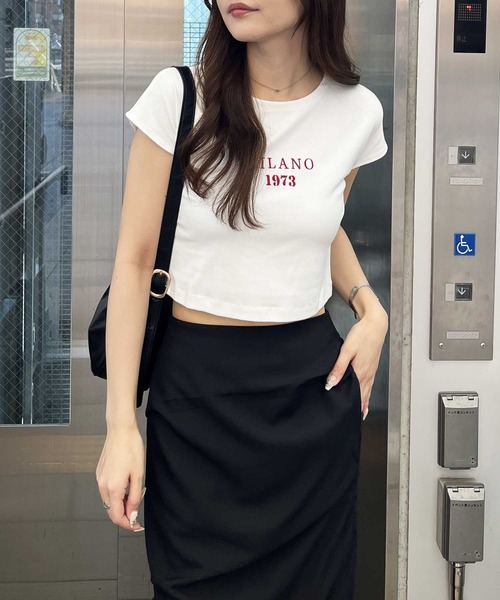 nelliy.（ネルリー）の「刺繍ロゴコンパクトピチＴシャツ（Tシャツ/カットソー・レディース・ネイビー/オフホワイト/ブラック・LARGE/MEDIUM）」の15枚目の写真