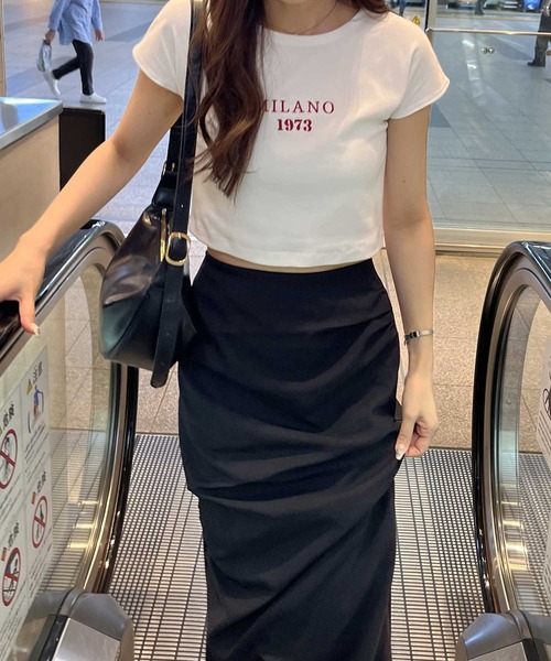 nelliy.（ネルリー）の「刺繍ロゴコンパクトピチＴシャツ（Tシャツ/カットソー・レディース・ネイビー/オフホワイト/ブラック・LARGE/MEDIUM）」の17枚目の写真