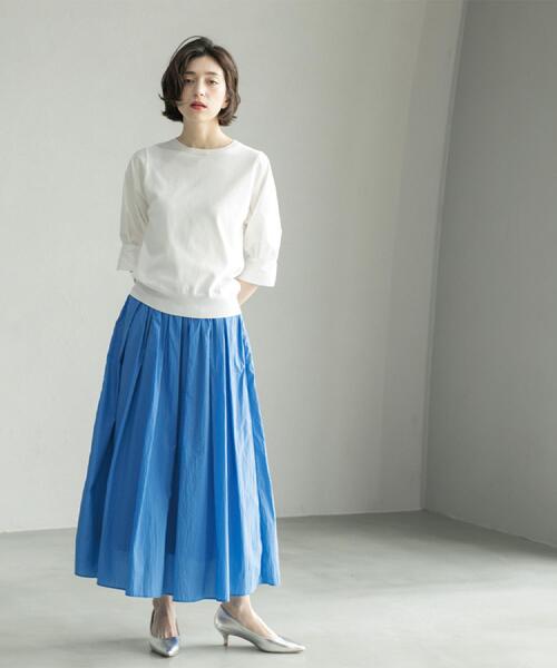 OPAQUE.CLIP（オペークドットクリップ）の「シアーヴィンテージイージーフレアスカート【洗濯機洗い可】（スカート・レディース・チャコールグレー/ライトグレー/ブルー系その他/ネイビー・36/38/40/42）」の14枚目の写真