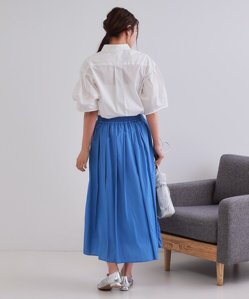 OPAQUE.CLIP（オペークドットクリップ）の「シアーヴィンテージイージーフレアスカート【洗濯機洗い可】（スカート・レディース・チャコールグレー/ライトグレー/ブルー系その他/ネイビー・36/38/40/42）」の20枚目の写真