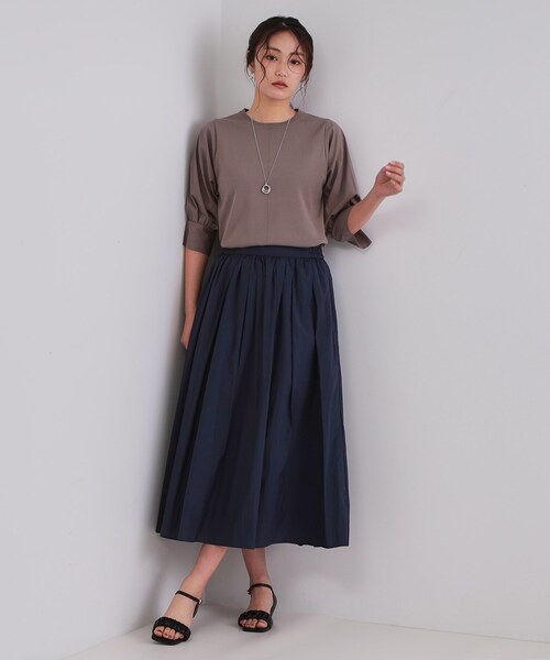 OPAQUE.CLIP（オペークドットクリップ）の「シアーヴィンテージイージーフレアスカート【洗濯機洗い可】（スカート・レディース・チャコールグレー/ライトグレー/ブルー系その他/ネイビー・36/38/40/42）」の16枚目の写真