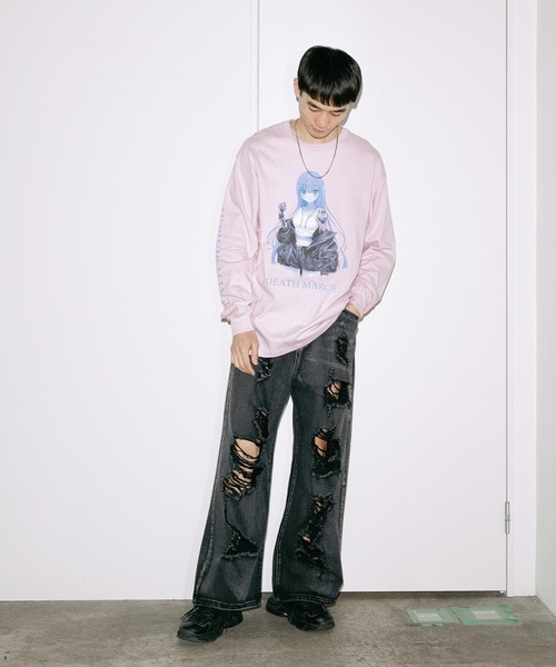 LONELY/論理(ロンリー)の「LONELY(論理)/ロンリー HIKARI& collaboration DEATH MARCH LONG LSEEVE 長袖Tシャツ ロンT(Tシャツ/カットソー・メンズ・ホワイト/ブラック/ピンク・M/L/XL)」の21枚目の写真