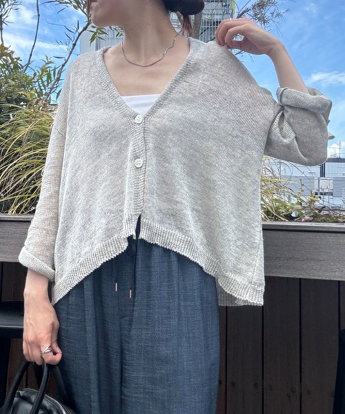 【新品！BEARDSLEY】リネンカーディガン BEARDSLEY カーディガン リネンカーディガン レディース