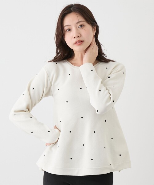 Jayro(ジャイロ)の「刺繍ドットニットチュニック(ニット/セーター・レディース・ブラック/オフホワイト/ピンク・M)」の11枚目の写真
