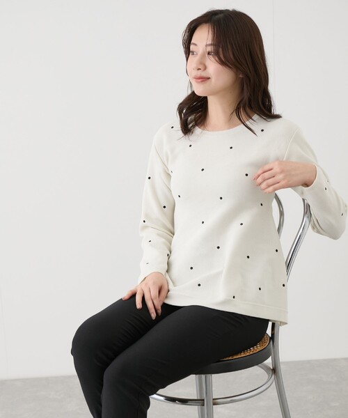 Jayro(ジャイロ)の「刺繍ドットニットチュニック(ニット/セーター・レディース・ブラック/オフホワイト/ピンク・M)」の17枚目の写真