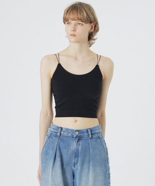 LOVELESS（ラブレス）の「カップ付きキャミソール（キャミソール・レディース・ブラウン系その他3/ブラック/オフホワイト・36）」の2枚目の写真