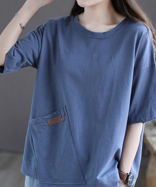 SallyLunn(サリーラン)の「ポケット付き半袖トップス(Tシャツ/カットソー・レディース・ブルー/グレー/ブラック・FREE)」の3枚目の写真