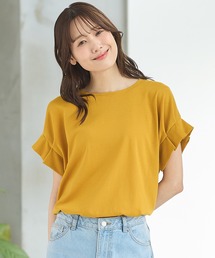 【ハニさら・接触冷感・吸水速乾・ＵＶカット】袖タックＴシャツ