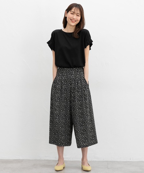 Honeys（ハニーズ）の「【ハニさら・接触冷感・吸水速乾・ＵＶカット】袖タックＴシャツ（Tシャツ/カットソー・レディース・オレンジ/スミクロ/オフホワイト/ブルー/グレイッシュベージュ/ブラック/ブルーグリーン/イエロー系その他/ライトブラウン・3L/L/LL/M/S）」の13枚目の写真