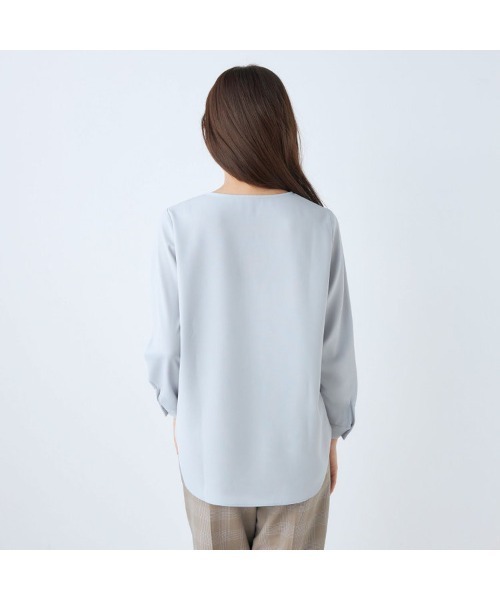 ブラウス シャツ 「洗える長袖カットソー」メタルホッククルーネックブラウス レディース SUIT SELECT ブラウス シャツ 「洗える長袖カットソー」メタル