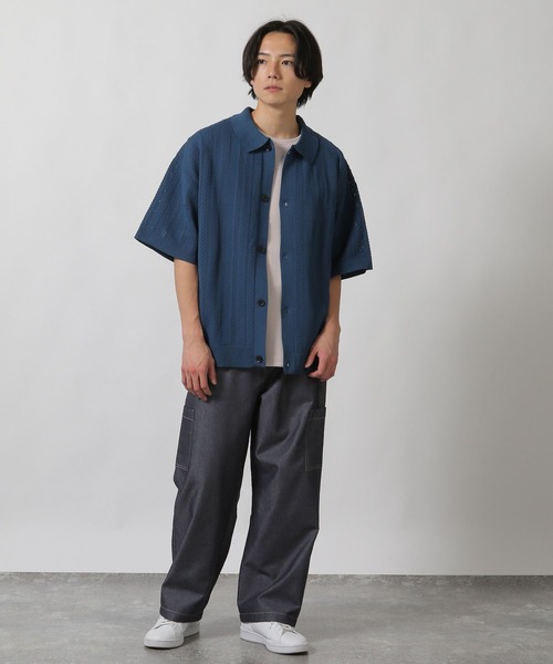 LAKOLE(ラコレ)の「透かし編みニット半袖シャツ / 324302(ニット/セーター・メンズ・ベージュ/ブラック/ブルー・LARGE/MEDIUM)」の8枚目の写真