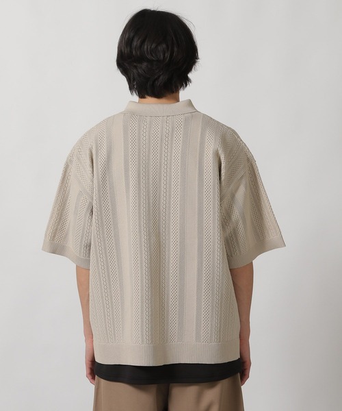 LAKOLE(ラコレ)の「透かし編みニット半袖シャツ / 324302(ニット/セーター・メンズ・ベージュ/ブラック/ブルー・LARGE/MEDIUM)」の12枚目の写真