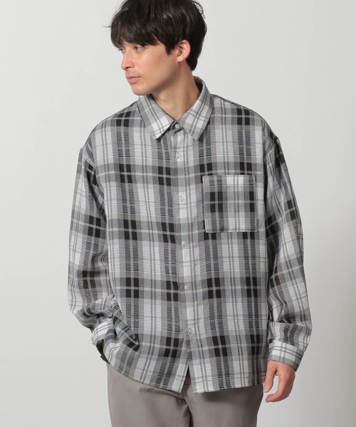 LAKOLE（ラコレ）の「メッシュチェックシャツ長袖 / 292433（シャツ/ブラウス・メンズ・ネイビー/レッド/グレー・MEDIUM/LARGE）」の5枚目の写真