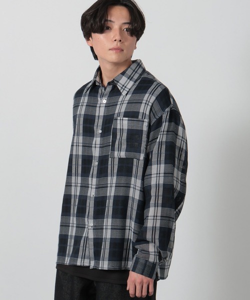 LAKOLE（ラコレ）の「メッシュチェックシャツ長袖 / 292433（シャツ/ブラウス・メンズ・ネイビー/レッド/グレー・MEDIUM/LARGE）」の7枚目の写真