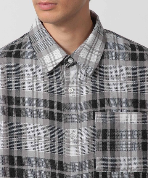 セール】メッシュチェックシャツ長袖 / 292433（シャツ/ブラウス