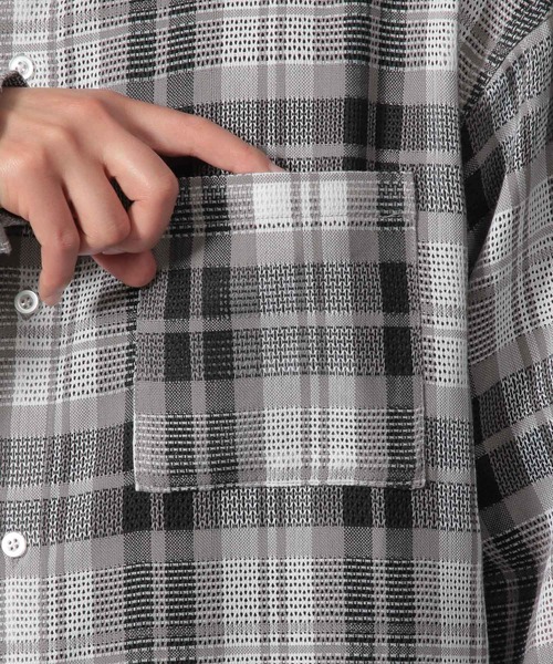 セール】メッシュチェックシャツ長袖 / 292433（シャツ/ブラウス
