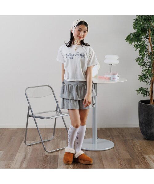 algy（アルジー）の「ラメプリントシャーリング半袖T（Tシャツ/カットソー・キッズ・ミント/チャコール/オフホワイト・SMALL/MEDIUM/X-SMALL/XX-SMALL）」の4枚目の写真