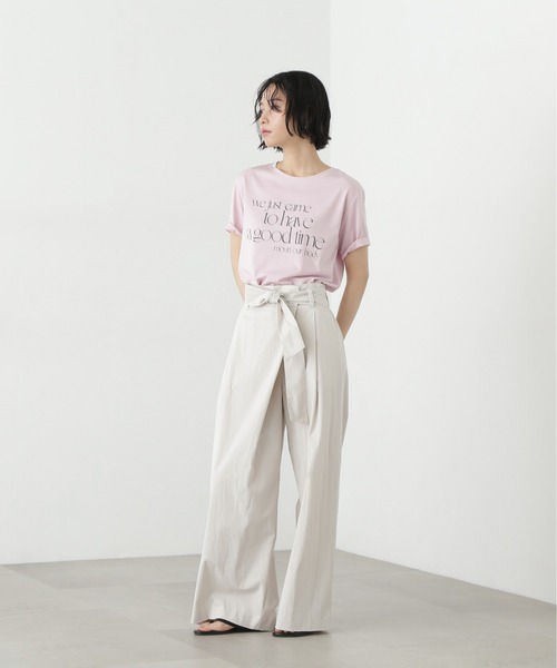 N.（N. Natural Beauty Basic）（エヌエヌナチュラルビューティーベーシック）の「ベルト付きラップ風ワイドパンツ（その他パンツ・レディース・オフホワイト/ベージュ・SMALL/MEDIUM）」の7枚目の写真