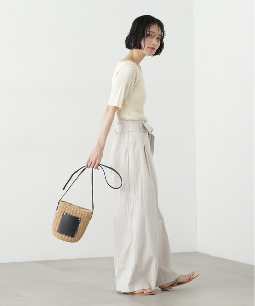 N.（N. Natural Beauty Basic）（エヌエヌナチュラルビューティーベーシック）の「ベルト付きラップ風ワイドパンツ（その他パンツ・レディース・オフホワイト/ベージュ・SMALL/MEDIUM）」の18枚目の写真