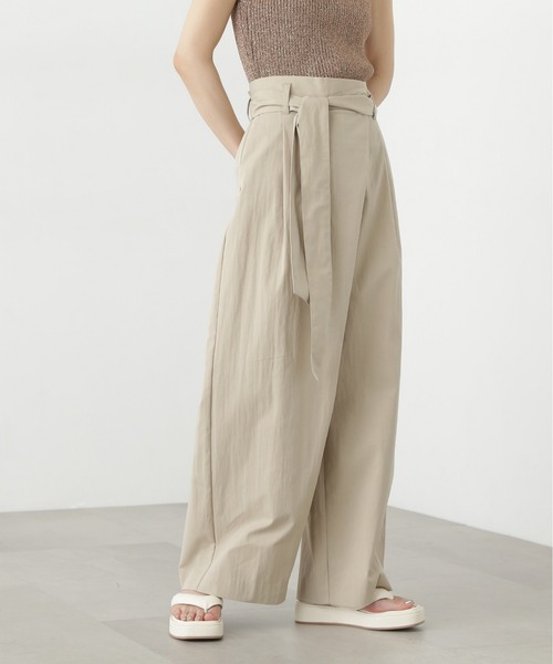 N.（N. Natural Beauty Basic）（エヌエヌナチュラルビューティーベーシック）の「ベルト付きラップ風ワイドパンツ（その他パンツ・レディース・オフホワイト/ベージュ・SMALL/MEDIUM）」の22枚目の写真
