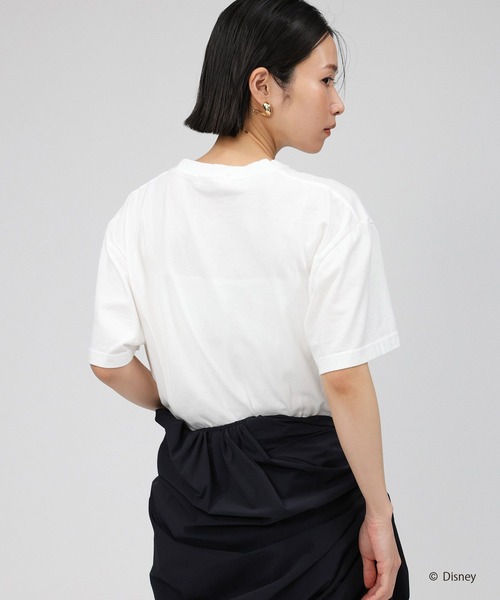 GOOD ROCK SPEED（グッドロックスピード）の「【GOOD ROCK SPEED】MICKEY MOUSE T（Tシャツ/カットソー・レディース・ホワイト/チャコール・フリー）」の3枚目の写真