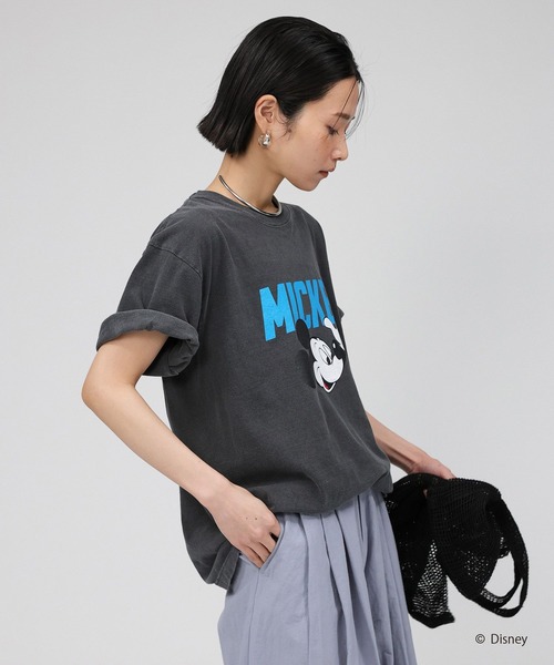 GOOD ROCK SPEED（グッドロックスピード）の「【GOOD ROCK SPEED】MICKEY MOUSE T（Tシャツ/カットソー・レディース・ホワイト/チャコール・フリー）」の22枚目の写真