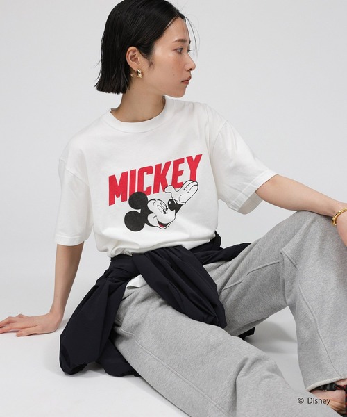 GOOD ROCK SPEED（グッドロックスピード）の「【GOOD ROCK SPEED】MICKEY MOUSE T（Tシャツ/カットソー・レディース・ホワイト/チャコール・フリー）」の9枚目の写真