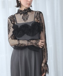 シースルー」に該当するトップス（花柄・ボタニカル柄）ファッション