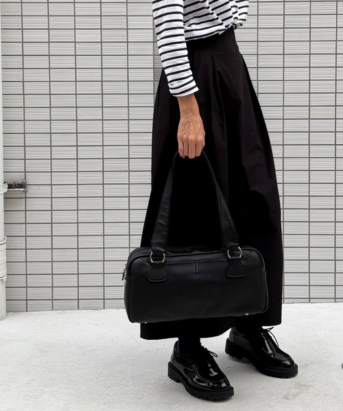 Tomieco(トミエコ)の「トートバッグ 横長ボックスタイプ マチも広く荷物もしっかり収納(トートバッグ・レディース・ベージュ/ブラック/シルバー・FREE)」の19枚目の写真
