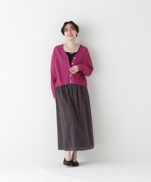 human woman（ヒューマンウーマン）の「◆【ウォッシャブル】シアーハイゲージ長袖カーディガン（カーディガン/ボレロ・レディース・ベージュ系その他2/ピンク/イエロー/ネイビー・MEDIUM）」の20枚目の写真