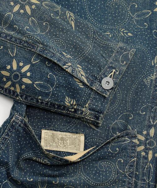 RRL（ダブル アール エル）の「インディゴ プリント ウーブン