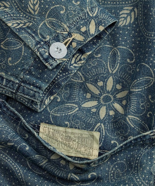 RRL（ダブル アール エル）の「インディゴ プリント ウーブン オーバー