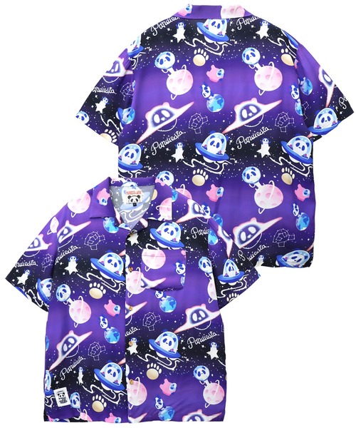 PANDIESTA(パンディエスタ)の「スペースパンダアロハシャツ(M2)(シャツ/ブラウス・メンズ・ブラック/パープル/ベージュ・L/M/XL/XXL)」の3枚目の写真