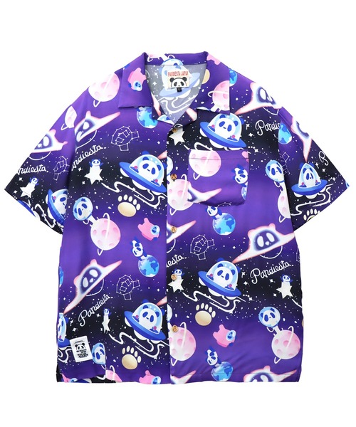 PANDIESTA(パンディエスタ)の「スペースパンダアロハシャツ(M2)(シャツ/ブラウス・メンズ・ブラック/パープル/ベージュ・L/M/XL/XXL)」の4枚目の写真