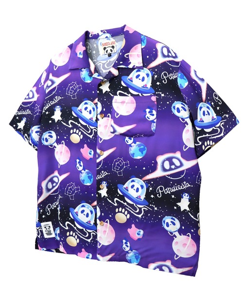 PANDIESTA(パンディエスタ)の「スペースパンダアロハシャツ(M2)(シャツ/ブラウス・メンズ・ブラック/パープル/ベージュ・L/M/XL/XXL)」の5枚目の写真