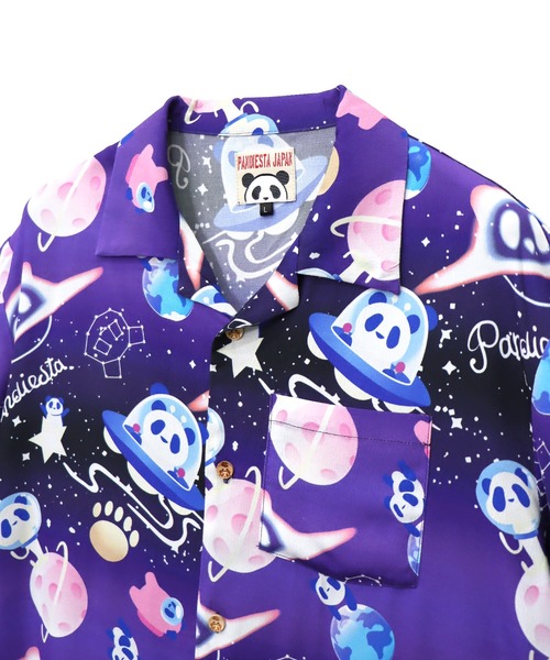 PANDIESTA(パンディエスタ)の「スペースパンダアロハシャツ(M2)(シャツ/ブラウス・メンズ・ブラック/パープル/ベージュ・L/M/XL/XXL)」の6枚目の写真