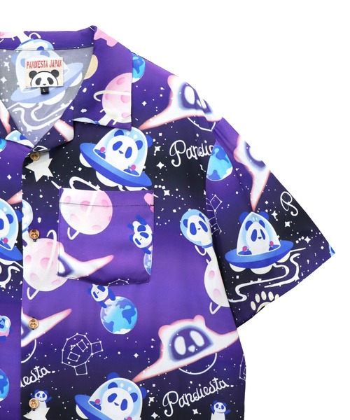 PANDIESTA(パンディエスタ)の「スペースパンダアロハシャツ(M2)(シャツ/ブラウス・メンズ・ブラック/パープル/ベージュ・L/M/XL/XXL)」の7枚目の写真