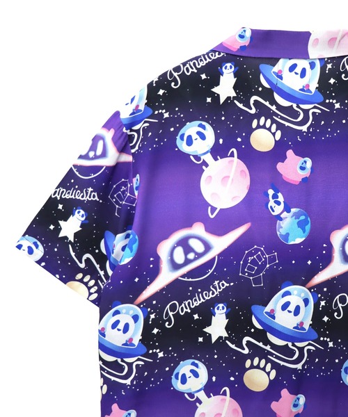 PANDIESTA(パンディエスタ)の「スペースパンダアロハシャツ(M2)(シャツ/ブラウス・メンズ・ブラック/パープル/ベージュ・L/M/XL/XXL)」の9枚目の写真