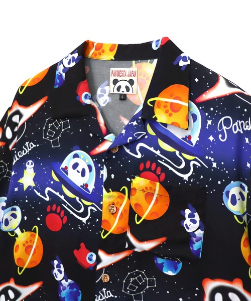 PANDIESTA(パンディエスタ)の「スペースパンダアロハシャツ(M2)(シャツ/ブラウス・メンズ・ブラック/パープル/ベージュ・L/M/XL/XXL)」の13枚目の写真