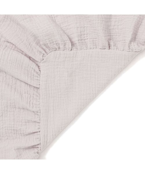 フリル ガーゼ 掛け布団カバー シングル ライトパープル（寝具