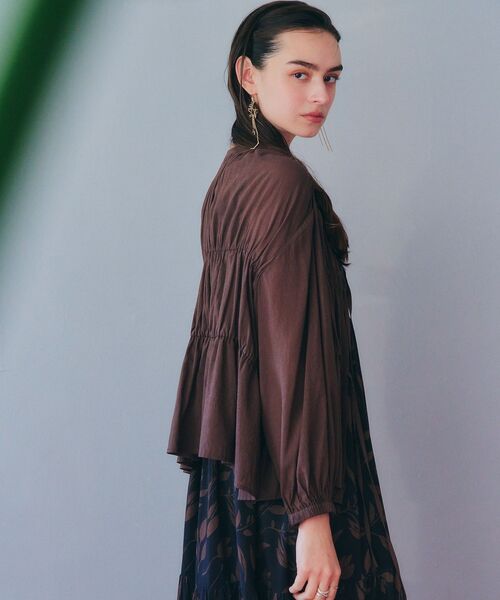 YECCA VECCA（イェッカヴェッカ）の「リボンデザインシアーブラウス（シャツ/ブラウス・レディース・ブラック/オフホワイト/ブラウン・FREE）」の10枚目の写真