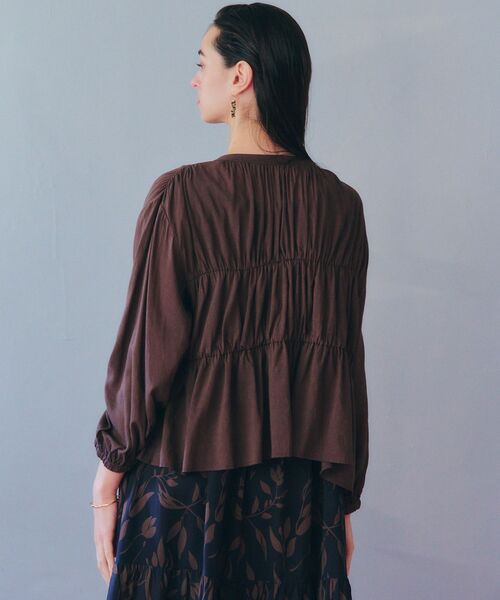 YECCA VECCA（イェッカヴェッカ）の「リボンデザインシアーブラウス（シャツ/ブラウス・レディース・ブラック/オフホワイト/ブラウン・FREE）」の19枚目の写真