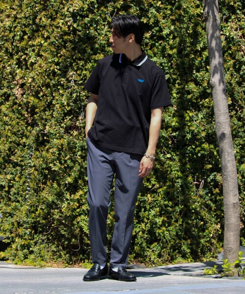 JACK PURCELL（ジャックパーセル）の「【Jack Purcell/ジャックパーセル】鹿の子 ラインポロシャツ ワンポイント（ポロシャツ・メンズ・オフホワイト/ブルー/ブラック・M/L/S）」の4枚目の写真