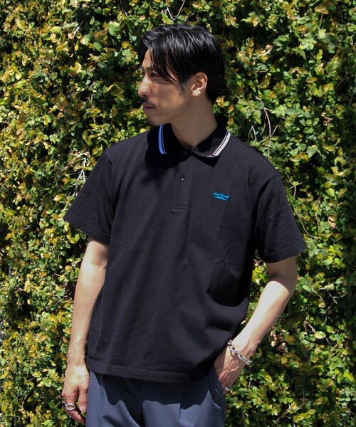 JACK PURCELL（ジャックパーセル）の「【Jack Purcell/ジャックパーセル】鹿の子 ラインポロシャツ ワンポイント（ポロシャツ・メンズ・オフホワイト/ブルー/ブラック・M/L/S）」の5枚目の写真