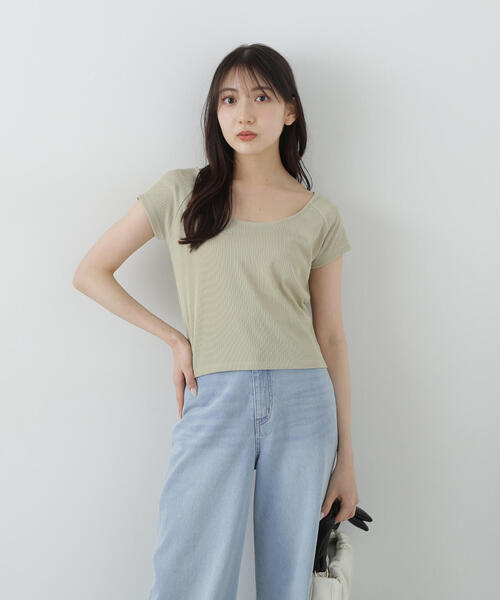 PROPORTION BODY DRESSING(プロポーションボディドレッシング)の「前後2WAYデコルテカットソー / 1215160500(Tシャツ/カットソー・レディース・ホワイト/ブラック/ライトグリーン・FREE)」の14枚目の写真