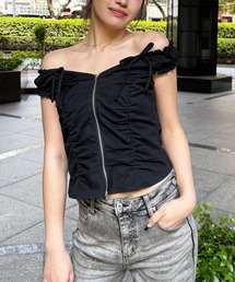 SPIRALGIRL | オフショルZIPブラウス(シャツ/ブラウス)