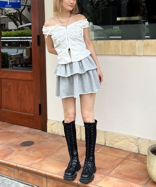 ブラウス シャツ オフショルZIPブラウス レディース セール】オフショルZIPブラウス（シャツ/ブラウス）｜SPIRALGIRL